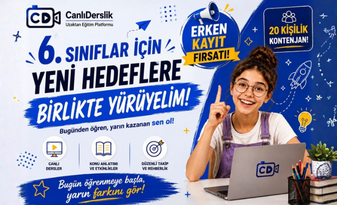 6. Sınıf Okula Destek 20 Kişilik Grup Canlı Ders Paketi (10 Kitap + 20 Kurumsal Deneme)