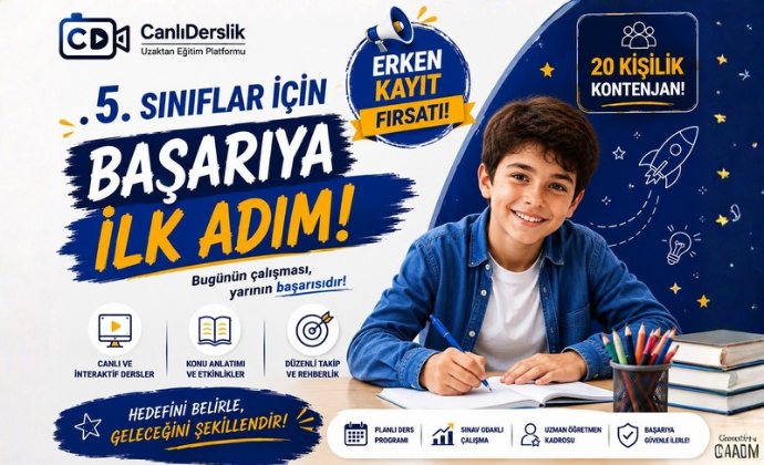5. Sınıf Okula Destek 20 Kişilik Grup Canlı Ders Paketi (10 Kitap + 20 Kurumsal Deneme)